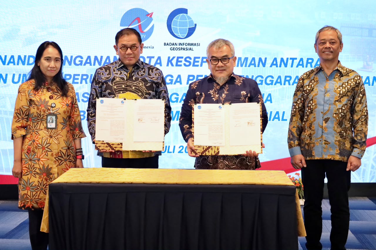 Perkuat Sistem Navigasi Berbasis Satelit, AirNav Indonesia Gandeng Badan Informasi Geospasial
